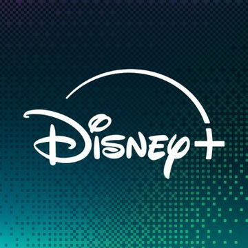The Disney+ logo displayed in white text on a teal and black dotted background.