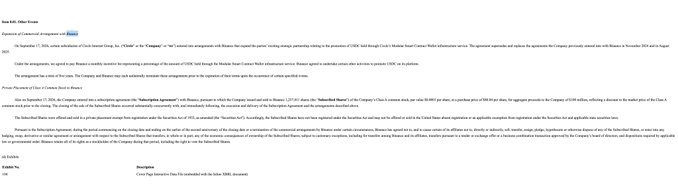 An SEC 8-K filing from Circle Internet Group, Inc. (CRCL) dated September 17, 2024, documenting Binance's $100 million investment through the purchase of 1,237,011 shares of Class A common stock at $80.84 per share, consistent with the accompanying post about Binance's $100 million equity stake in Circle.