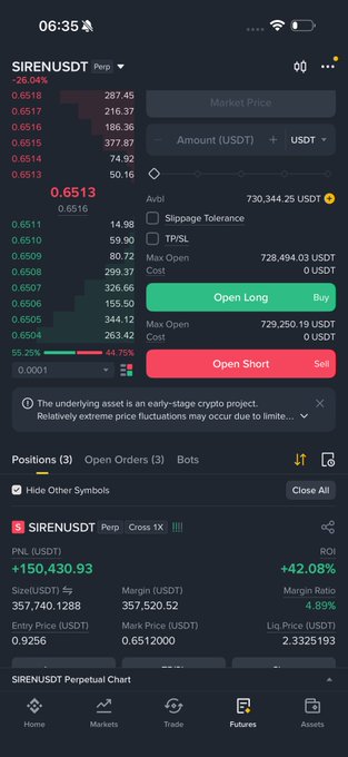 The image shows a screenshot of a trading app, specifically Sirensurf, which displays various stock market data such as open positions, closing prices, and other relevant information. The app also provides options for trading and managing multiple accounts simultaneously.