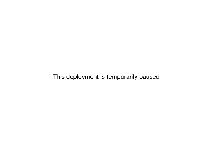 A screenshot showing a white page with the text "This deployment is temporarily paused" displayed in black, suggesting a paused smart contract or NFT marketplace deployment. The image relates to the user's concern about an NFT being unlisted, with the paused deployment likely indicating the contract is temporarily unavailable due to technical updates.