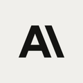 The image shows a stylized "AI" logo, featuring bold black letters forming an "A" with angular, geometric design elements. The logo directly represents Anthropic, the AI company referenced in the post, whose valuation is being discussed in relation to potentially surpassing Bitcoin's market cap by year-end.