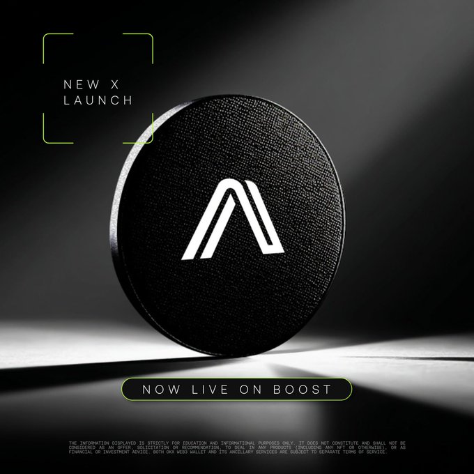 The image features a black circle with an "A" logo, which appears to be a new product launch or promotion for Boosts. The text "New X Launch" suggests that this is a new product launch event, while "Now Live on Boost" indicates that the post is related to the Boosts product and its launch.