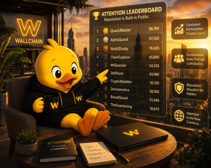 The image features a cartoon duck sitting at a desk with a laptop computer open in front of him. The background shows a city skyline, suggesting an urban setting for the scene. The main focus of the image is the cartoon duck holding up his finger towards a leaderboard displayed on a screen behind him. This leaderboard is not just about ranking people; it also provides information and details about each person's performance or contribution to a project. The purpose of this leaderboard could be to recognize and celebrate individuals' achievements, motivate them to continue their efforts, or even provide feedback for improvement in various aspects of life.