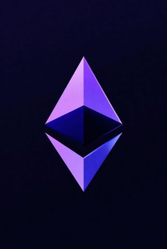 A stylized purple Ethereum (ETH) logo glows against a dark navy background, representing the cryptocurrency at the center of a new nonprofit initiative backed by BitMine, SharpLink, and Joseph Lubin to guide institutional engagement with Ethereum.