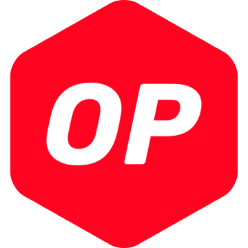 The image displays the Optimism (OP) cryptocurrency logo, featuring the bold white letters "OP" inside a red hexagon. This relates to the post about Optimism governance reallocating 546.9 million OP tokens—worth approximately $50 million—from reserved airdrops into a new Strategic Ecosystem Fund to support institutional partnerships and ecosystem growth.