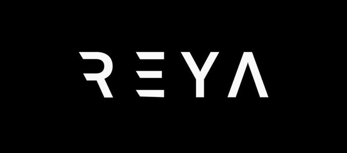 The image displays the white stylized logo "REYA" on a black background, representing @reya_xyz, the project highlighted in the post for developing a ZK Rollup architecture aimed at enabling fast, verifiable, and decentralized onchain trading with Ethereum-backed security.