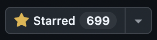 A dark UI element showing a yellow star icon next to the word "Starred" with a count of 699 and a dropdown arrow.