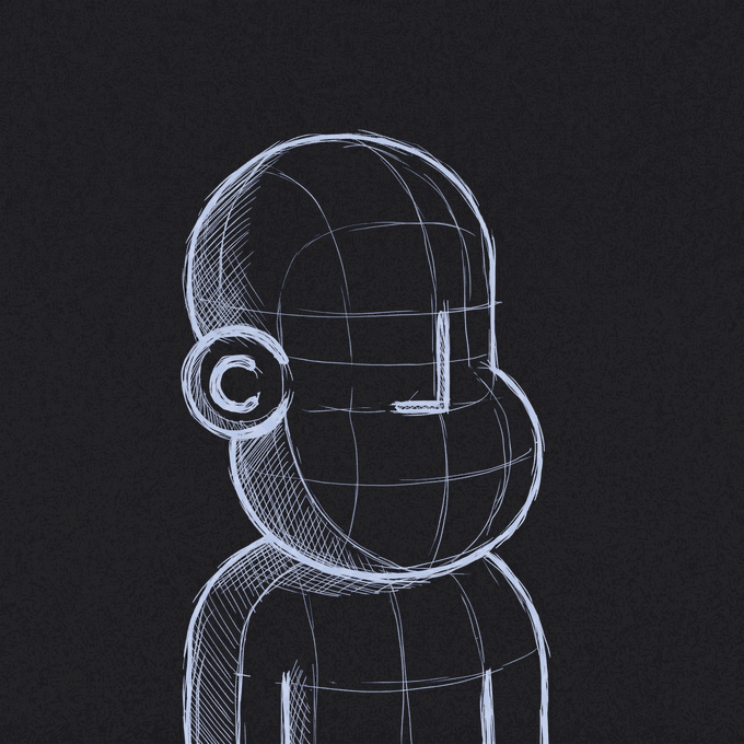 The image features a cartoon drawing of a monkey's head, which appears to be drawn with a grid-like pattern or mesh design. The monkey has a face and ears, giving it a unique appearance. The drawing is set against a black background, making the monkey stand out even more. The caption below the image reads: "I just bought my first 1/1 NFT from @npconchain because this project destined to go to Zero and beyond".