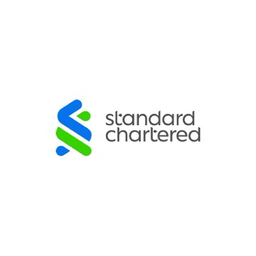 The image displays the Standard Chartered logo, featuring its distinctive green and blue interlocking "S" symbol alongside the "standard chartered" wordmark. This branding relates to the news that Standard Chartered is planning to launch cryptocurrency custody services for institutional clients in Singapore, marking the bank's entry into the regulated digital asset infrastructure space.