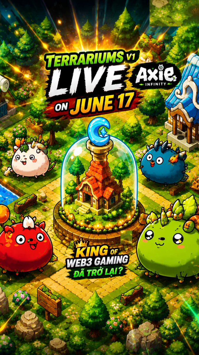 The image features a poster for an anime called "Terraforming V: Live!". It showcases a cartoon-like scene with various characters, including a castle, a dragon, and a fish, set against a backdrop of trees and houses. The poster also includes text that reads "Live! on June 17" and mentions the anime's title as "Terraforming V: Live!".