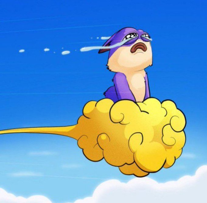 The image features a cartoon cat sitting on top of a cloud with yellow and blue colors against a blue sky background. The caption below the image reads, "There are no hopeless moments, only hopeless people. believe only $DUKO because we are $DUKO". This message is related to the post about the importance of faith in difficult times.