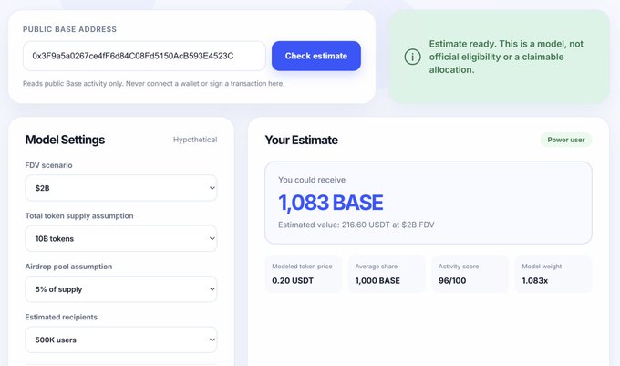 The image shows a screenshot of a website called "base", which appears to be related to cryptocurrency or blockchain technology. The main focus of the image is an advertisement for an airdrop feature that allows users to receive cryptocurrency, specifically Bitcoin, based on certain criteria such as active days and contract interactions. The text in the image suggests that this feature could potentially help users reach the leaderboard by providing them with cryptocurrency at a discounted rate or even for free.
