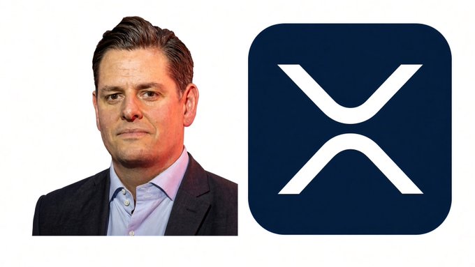 A photo of Markus Infanger, RippleX's representative, is shown alongside the XRP (Ripple) logo, illustrating the context of Ripple's growing presence and opportunities in Brazil's tokenization market.
