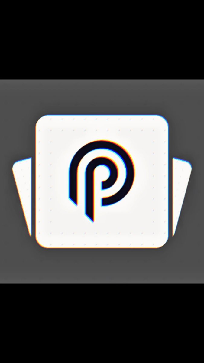 A white app icon displaying a black stylized 'P' logo on a gray background.