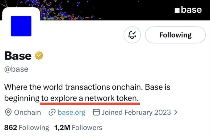 The image features a social media post related to Bitcoin and Base, specifically a Twitter post with the @base handle. The post states that the world transactions on Chain are ONCHAIN beginning to explore a network token, which is @BASE. The post also mentions how many followers there are currently engaged with their content, although these numbers are not clear or provided in any detail within the image. It seems like the focus of the post is more on the idea and concept behind base rather than providing specific information about transactions or engagement statistics.