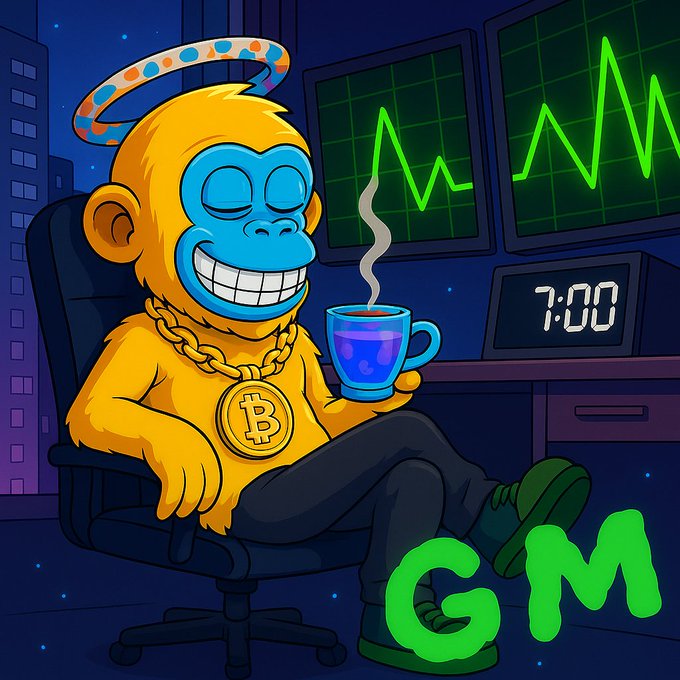 The image features a cartoon monkey sitting comfortably in an office chair, holding a coffee cup and smiling at the camera as he appears to be enjoying his cup of coffee while reading an email. The background shows multiple monitors displaying financial data related to cryptocurrency markets, which gives the scene an office or financial atmosphere. A post about stablecoins is displayed, indicating that LATAM has already adopted stablecoins but still faces challenges in terms of user experience and payment predictability. The image also includes a reference to Ethereum offering deep liquidity and transactions efficiency, Bitcoin providing affordability, and Tron delivering affordability on its side. These connections show the diverse aspects of cryptocurrency networks working towards shaping a better financial experience for users.