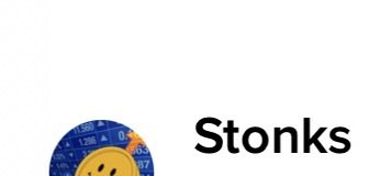A simple image featuring a yellow smiley face emoji wearing a blue patterned cap next to the bold black text 'Stonks'.