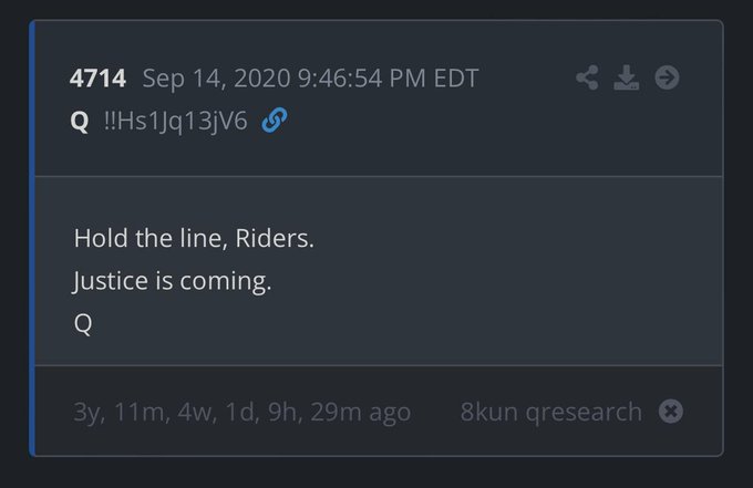 A screenshot of a KuCoin Research announcement from September 14, 2020, displaying the message 'Hold the line, Riders. Justice is coming.' with a transaction hash linking to an on-chain record.