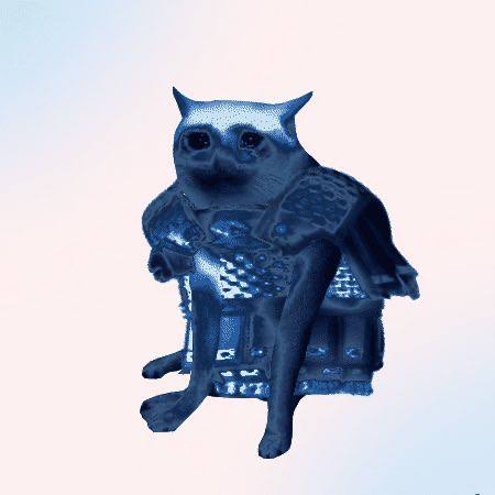 A blue-toned 3D-rendered armored cat figurine stands against a soft gradient background, presented as a special edition NFT by @cashcatss. The stoic, battle-ready feline visually reinforces the post's message of quiet confidence and building toward a "generational run."