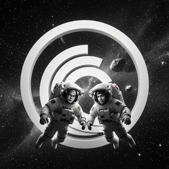 The image features two people wearing spacesuits, floating in space with a large circle of white lines surrounding them. The caption above the image reads "bit Torrent survived multiple tech eras and keeps innovating. That'S what real staying power looks like." This suggests that BitTorrent has been around for quite some time and has managed to survive various technological advancements throughout its history, maintaining its relevance in the ever-changing landscape of the digital world.