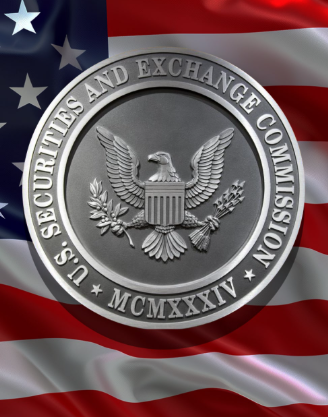 The image shows the official seal of the U.S. Securities and Exchange Commission (SEC), featuring an eagle with a shield, olive branch, and arrows, encircled by the text "U.S. SECURITIES AND EXCHANGE COMMISSION" and the Roman numeral "MCMXXXIV" (1934), set against a backdrop of the American flag.

The seal visually anchors the accompanying news about the SEC's proposal to revise cryptocurrency custody regulations, symbolizing the agency's regulatory authority over this emerging financial sector.