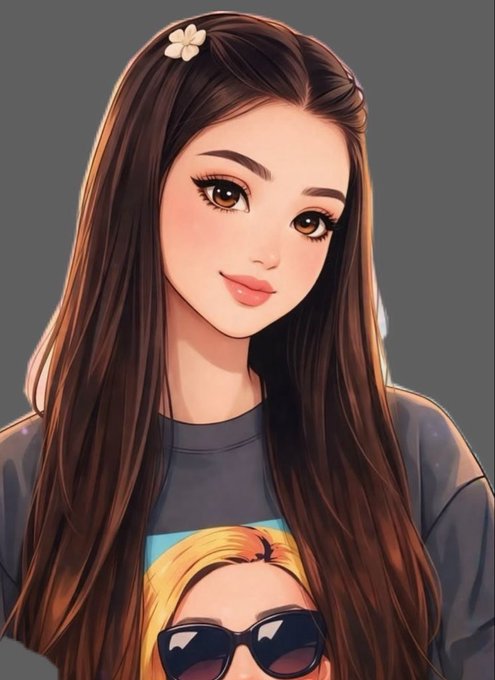 A digital illustration of a stylized young woman with long brown hair adorned with a small white flower, wearing a graphic tee featuring another illustrated figure with blonde hair and sunglasses. The image pairs with a "GM" (Good Morning) message from @quipnetwork emphasizing daily productivity, consistency, and building toward long-term success.