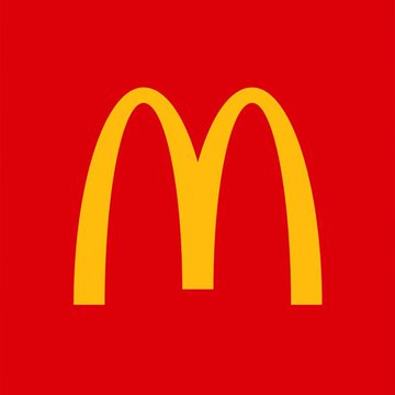 The iconic yellow golden arches 'M' logo of McDonald's on a red square background.