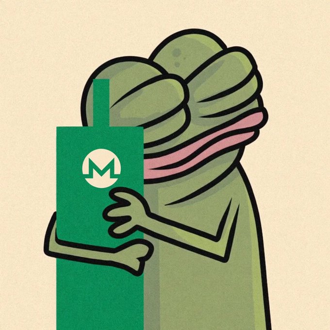 An illustration of a green, shrouded figure hugging a large green pillar marked with a white 'M' logo, with a pink ribbon wrapped around its midsection.