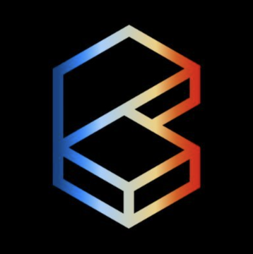 The image shows a stylized geometric logo featuring two stacked hexagonal shapes outlined with a gradient transitioning from blue on the left to red/orange on the right, set against a black background. The abstract, tech-inspired design visually reinforces the post's theme of a leading blockchain or Web3 platform (Collector Crypt) dominating the tokenized collectibles market.