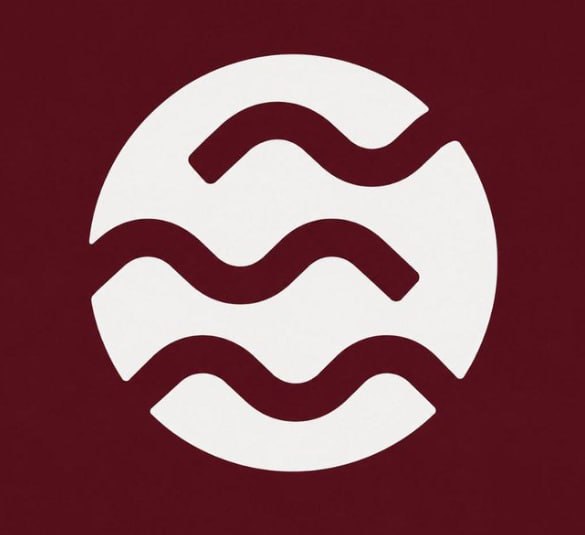 The image features the Sei (SEI) logo, a white circular emblem with three wavy horizontal lines on a maroon background. It serves as the visual brand for Sei Network, the L1 blockchain highlighted in the post for its new Giga Whitepaper V2, which showcases architectural upgrades like sub-250ms finality, 200K+ TPS, MEV resistance, and pre-execution privacy.