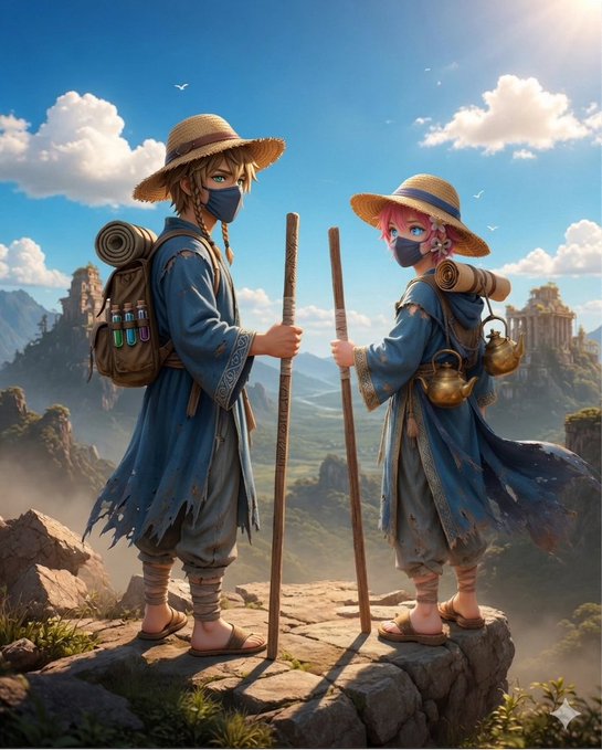 The image features two cartoon characters dressed in blue robes, each holding a walking stick while standing atop a cliff or mountain top. The character on the left has a backpack, and both characters are wearing face masks. The background of the image shows mountains under a cloudy sky, giving it an impression that they are in a mountainous region.

The post seems to be discussing the importance of being prepared for potential risks, such as those related to quantum computing or security threats. It emphasizes the need to stay vigilant and informed about emerging technologies and their implications on our daily lives. The image serves as a reminder to always be aware of the latest developments in various fields and adapt accordingly.