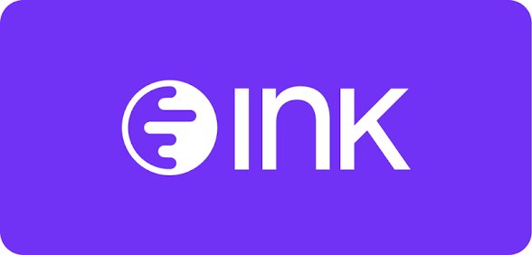 A purple banner displays the "Ink" logo with its distinctive "e"-shaped icon, serving as branding for the InkOnChain ecosystem. This ties directly to the post's hype around the $INK token launch expected in December (Q4).