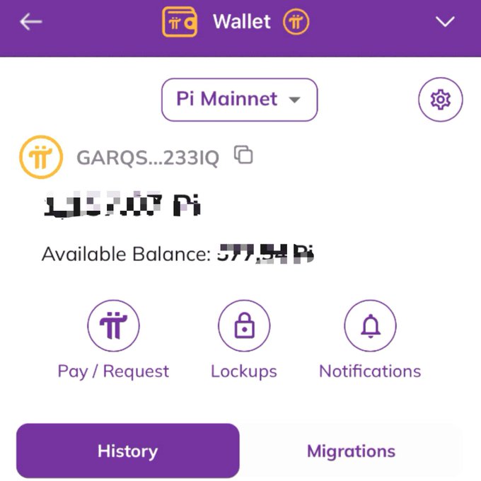 The image shows a Pi Network wallet interface on the Pi Mainnet, displaying an account labeled "GARQS...2331Q" with a partially blurred available balance in Pi, along with options for Pay/Request, Lockups, and Notifications. It relates to the post by visually representing a Pi holder's wallet as context for the question of whether someone would hold, spend, or build with 1,000 Pi.