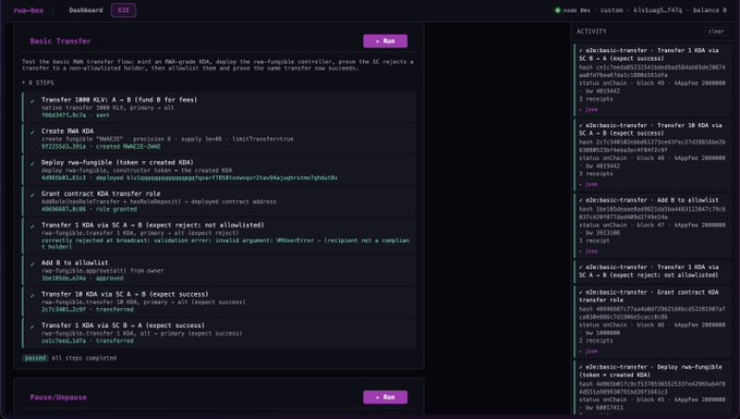 A screenshot of a dark-colored computer screen with several lines of text displayed. The main focus appears to be a webpage about building a protocol for the Klever Blockchain, which suggests that there might be an ongoing project or discussion related to the platform. The image is described as being from a post on social media about a new protocol designed and built using the KLEVER blockchain.