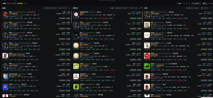 The image shows a cryptocurrency trading platform displaying a watchlist of various crypto assets including FIRE, HUSD, HOOK, POP, CORGIAI, HOLO, DOGECASH, AND, ZINU, COLLIGOOD, SNACK, HOG, and DMC, with their prices and percentage changes shown. The post reflects frustration about trading losses, likely referencing the "FIRE" token visible in the watchlist which shows significant losses, illustrating the poster's experience of being "wrecked" by their trades.
