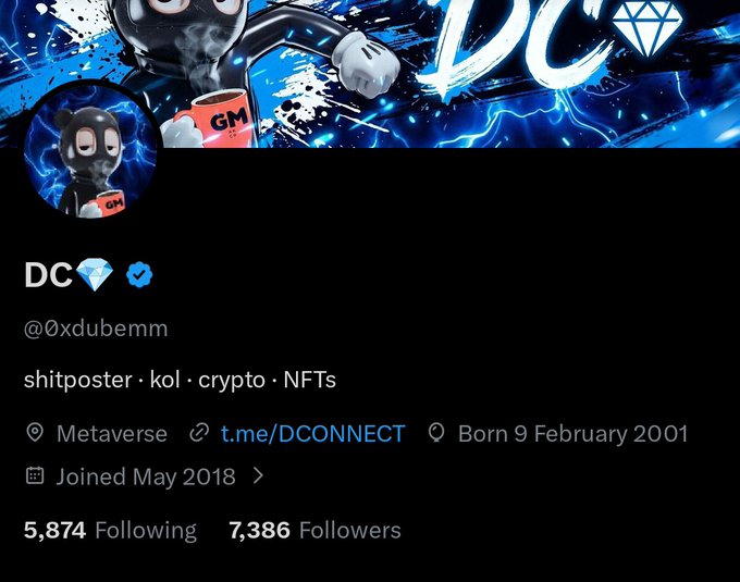 The image features a Twitter post with a blue background, white text, and a cartoon character. The post includes a link to a website called "DC", which might be related to the content of the post or possibly an account associated with the post. The post also mentions that it was posted on May 1st, 2018, and has been viewed by 7,838 followers.