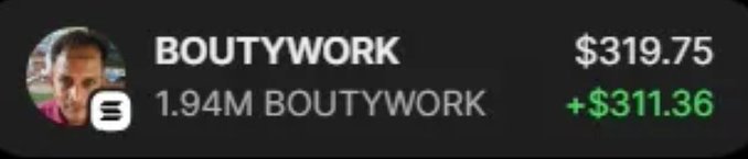 In the image, there is a person wearing a pink shirt with their face visible against an image background that appears to be dark gray. The person is also sharing some information about their recent purchase of five Bitcoins worth of a cryptocurrency called "boutwork" from someone named "Boutywork". They are expressing gratitude and appreciation towards the community, stating that everyone who supported them contributed to buying the five Bitcoins.