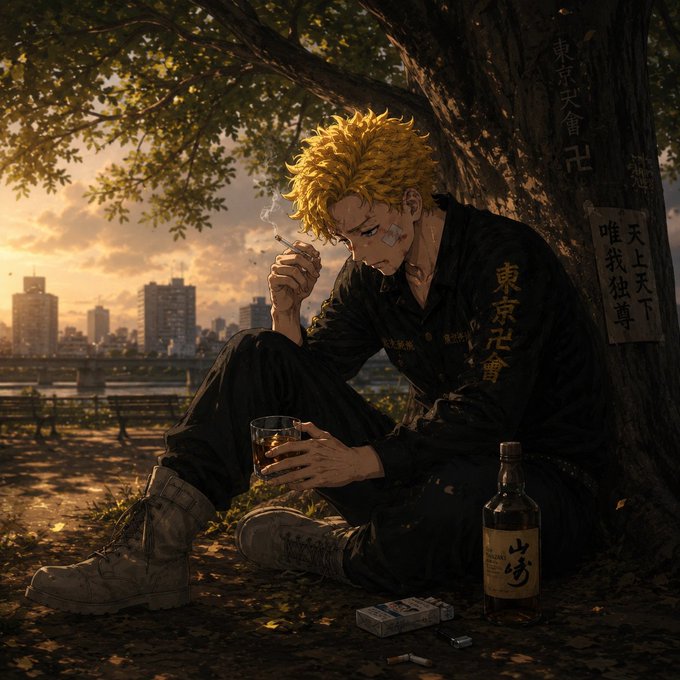 The image features a man sitting under a tree with a bottle of alcohol next to him. There are also cigarettes and some other items scattered around, suggesting that he has been smoking or drinking. The post about the FIFA world cup winners seems unrelated to this scene, but they might be related in terms of the time period when these events took place. It is possible that the man sitting under the tree with a bottle of alcohol could have attended one of the FIFA world cup games and is now celebrating his win or reflecting on it.