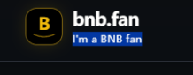 The image shows an advertisement for BNB fans with a banner that reads "I'm a BNB fan" written in white text against a black background. The text is positioned above a logo of a smiling person, which is also in white. Below this, there's a small description of the post, stating that it is about distributing BNB dividends and highlighting the liquidity drop on the website.