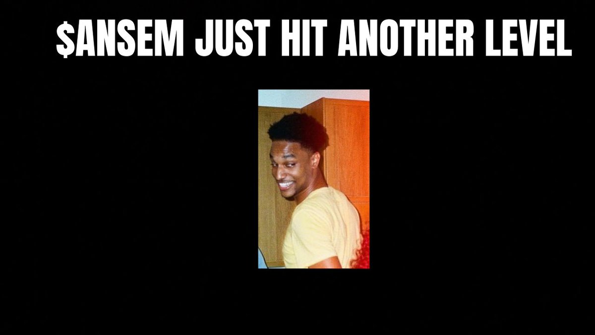 A meme-style image features a young man in a yellow shirt smiling over his shoulder against a black background, with bold white text reading "$ANSEM JUST HIT ANOTHER LEVEL." The caption references $ANSEM reaching a $140M market cap and a new all-time high of $0.38, with the image celebrating the milestone and tying to the mention of @blknoiz06's growing personal holdings.