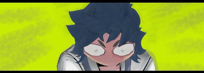 An anime-style character with spiky dark blue hair and wide, shocked eyes stares intensely forward against a vivid neon-green background, conveying the dramatic "shocked" reaction typical of promotional giveaway posts for the KujiNFT collection on the Robinhood chain.