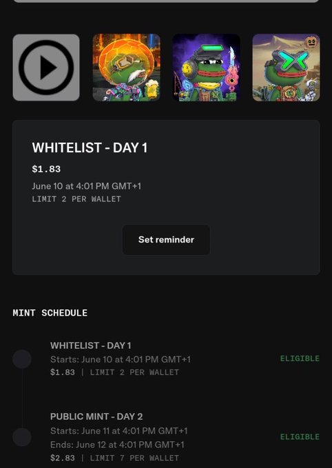 The image features a screenshot of a cell phone screen displaying a list of Mint appointments for the month of June 1st, 2023. A prominent item among these appointments is related to the popular game Minecraft. The user might be planning to play Minecraft on this day and wants to schedule it in their Mint calendar. However, there's also an unrelated note from someone named "@PepeExplorers" about minting a white list, which might not have any direct connection to the gaming activity.