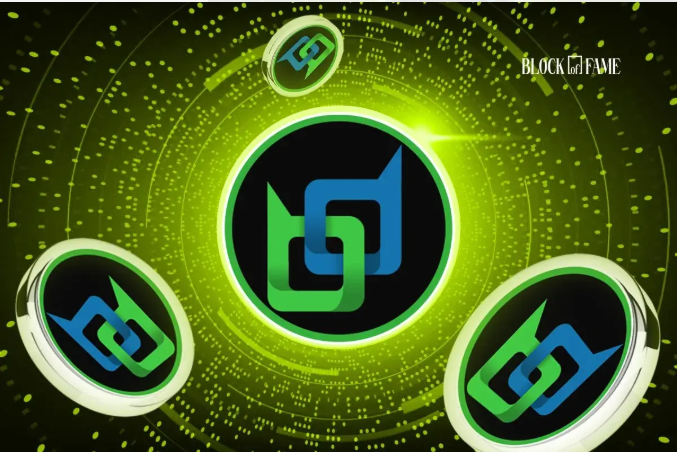 The image showcases the Beldex logo (a stylized green and blue interlocking design) displayed on multiple coin-like tokens against a vibrant green digital grid background, with "BLOCKFAME" text visible in the upper right corner. This visual represents the launch of the new Beldex Bridge, which enables secure cross-chain transfers of $BDX between the Beldex Native Chain and BNB Smart Chain as highlighted in the post.