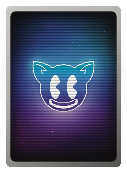 A neon-style illuminated sign featuring a cartoon cat face logo on a dark background.