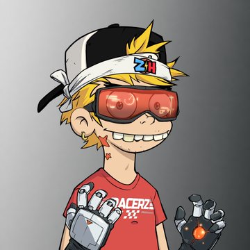This cartoon avatar, featuring the "ZH" logo and "Racerz" text on its shirt, represents the @Racerz_eth brand highlighted in the accompanying post for its thriving community.