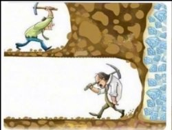 The image shows a pixelated video game scene with a character wielding a pickaxe, digging through dirt and stone in what appears to be a mining game like Terraria or Minecraft. This visual metaphor of a miner extracting valuable resources parallels the post's description of Machi successfully "mining" massive crypto profits, turning a small investment into millions through leveraged longs.