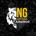 A dark promotional graphic shows a white animal-head logo beside the text “NG OFFICIAL AIRDROP.”