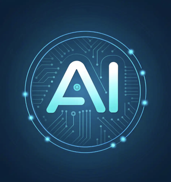 A glowing blue neon logo displays the letters "Ai" encircled by a futuristic circuit-board design, symbolizing artificial intelligence and advanced technology. The image's tech-focused aesthetic complements the post's sentiment about traditional systems collapsing to make way for new innovations like $XRP.