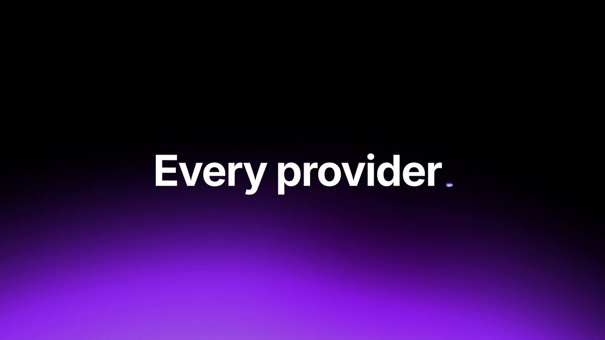 The image features a purple background with white text that reads "Every provider." The text is centered above an image of a website called "solana.com" which has a purple background, and the text is written in white.
