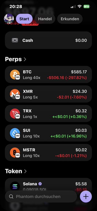 A screenshot of a smartphone screen that displays various Bitcoin trading platforms including XMR, TRX, MTR, and others. The phone's text indicates that an initial deposit of $50 is required for these services. It also shows an application called "Start", which provides Bitcoin trading information on its display.